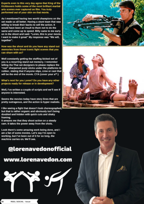 Page of Reel Social Magazine Article on Loren Avedon