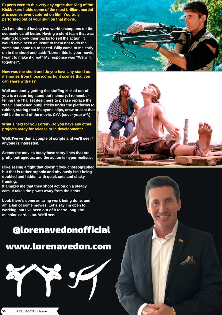 Page of Reel Social Magazine Article on Loren Avedon